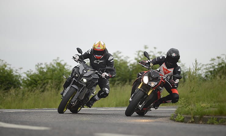 Yamaha MT-10 vs BMW S1000R on road and on track